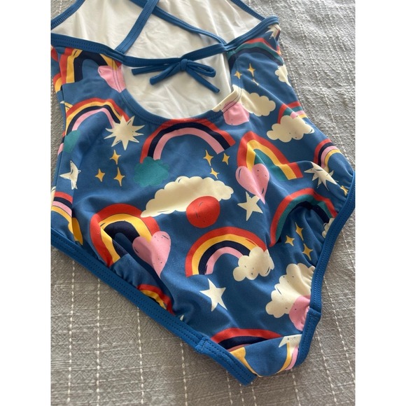 Hanna Andersson Girls size 8 Swim Suit Blue with Rainbows - Picture 5 of 7